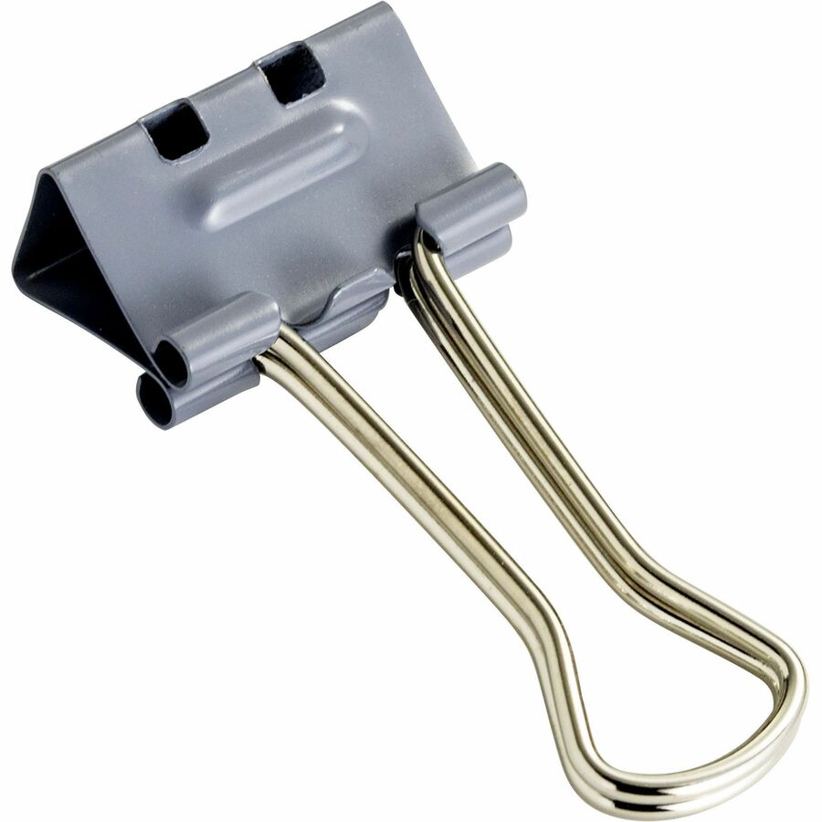 Officemate Binder Clip - Small - 2.8" Length x 1.7" Width - 0.38" Size Capacity - for Binder - 12 / Box - Gray