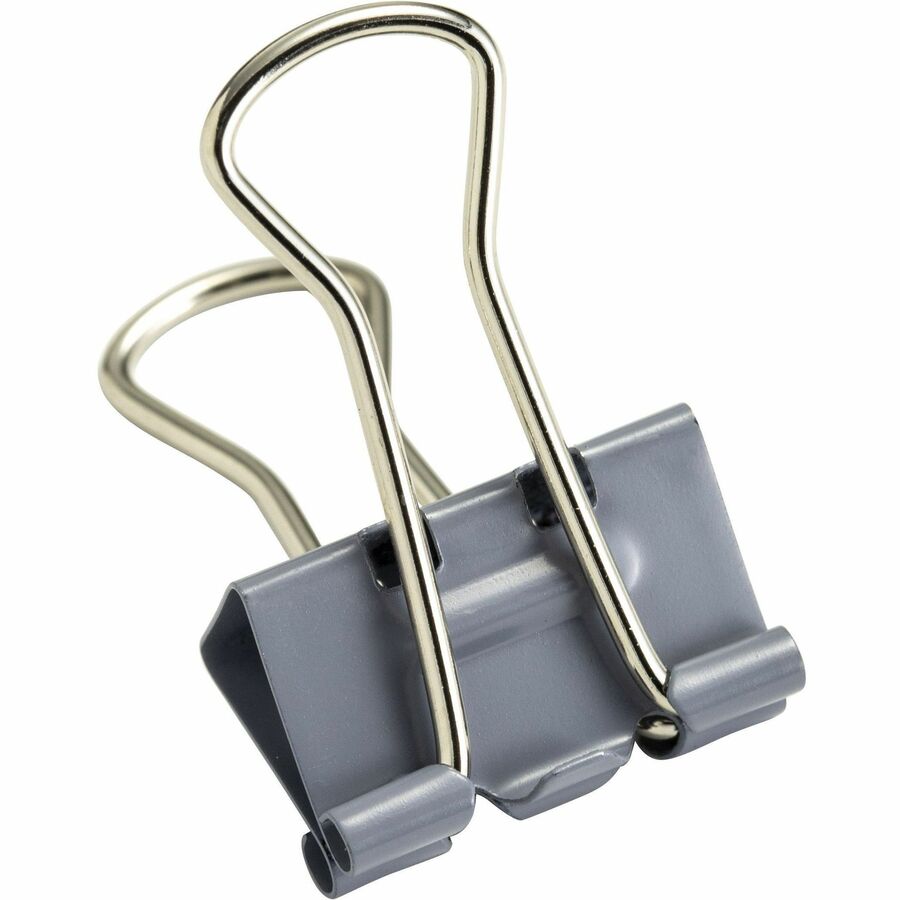 Officemate Binder Clip - Small - 2.8" Length x 1.7" Width - 0.38" Size Capacity - for Binder - 12 / Box - Gray