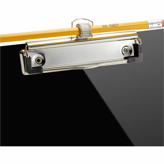 Officemate Low Profile Recycled Plastic Letter Size Clipboard w Pen Holder Black - 11" x 8 1/2" - Plastic - Black - 1