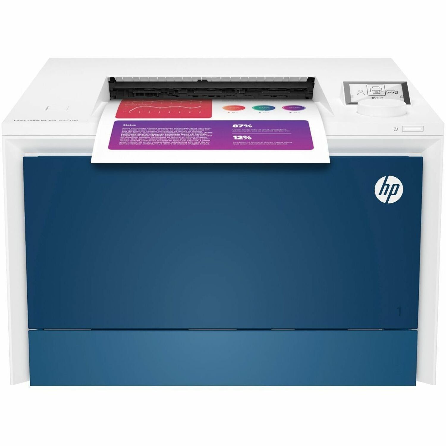 HP LaserJet Pro 4200 4201dn Desktop Wired Laser Printer - Color - 40 ppm Mono / 40 ppm Color - Automatic Duplex Print - 300 Sheets Input - Ethernet - HP Smart App, Apple AirPrint, Mopria - 50000 Pages Duty Cycle - Plain Paper Print - Gigabit Ethernet