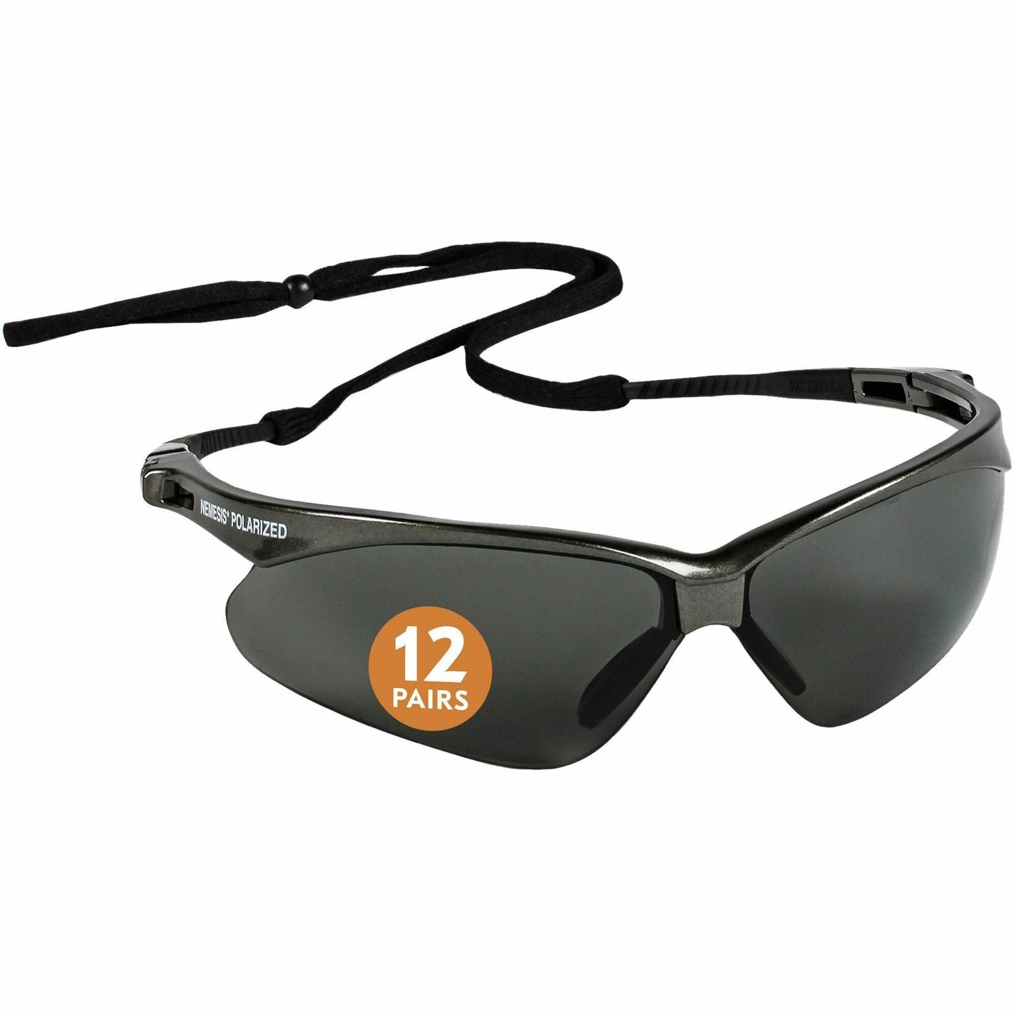 kleenguard-v30-nemesis-safety-eyewear-recommended-for-workplace-home-uva-uvb-uvc-protection-polycarbonate-durable-lightweight-wraparound-frame-neck-cord-12-carton_kcc28635ct - 1