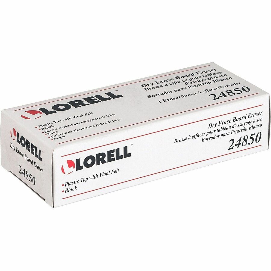 Lorell Dry-Erase Board Erasers - Black - 12 / Box