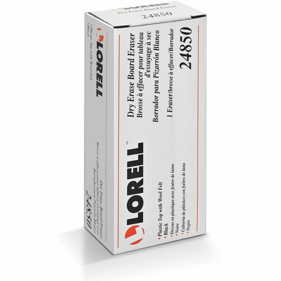 Lorell Dry-Erase Board Erasers - Black - 12 / Box