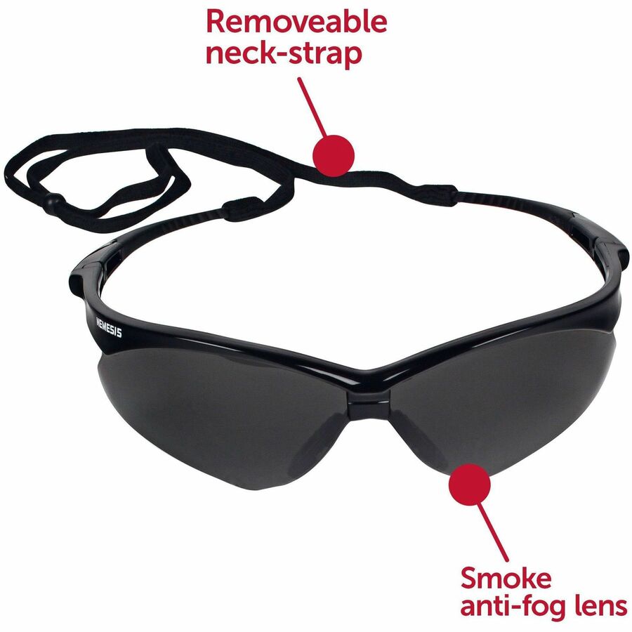 kleenguard-v30-nemesis-safety-eyewear-recommended-for-workplace-home-uva-uvb-uvc-protection-polycarbonate-durable-lightweight-wraparound-frame-anti-fog-flexible-soft-neck-cord-12-carton_kcc22475ct - 5