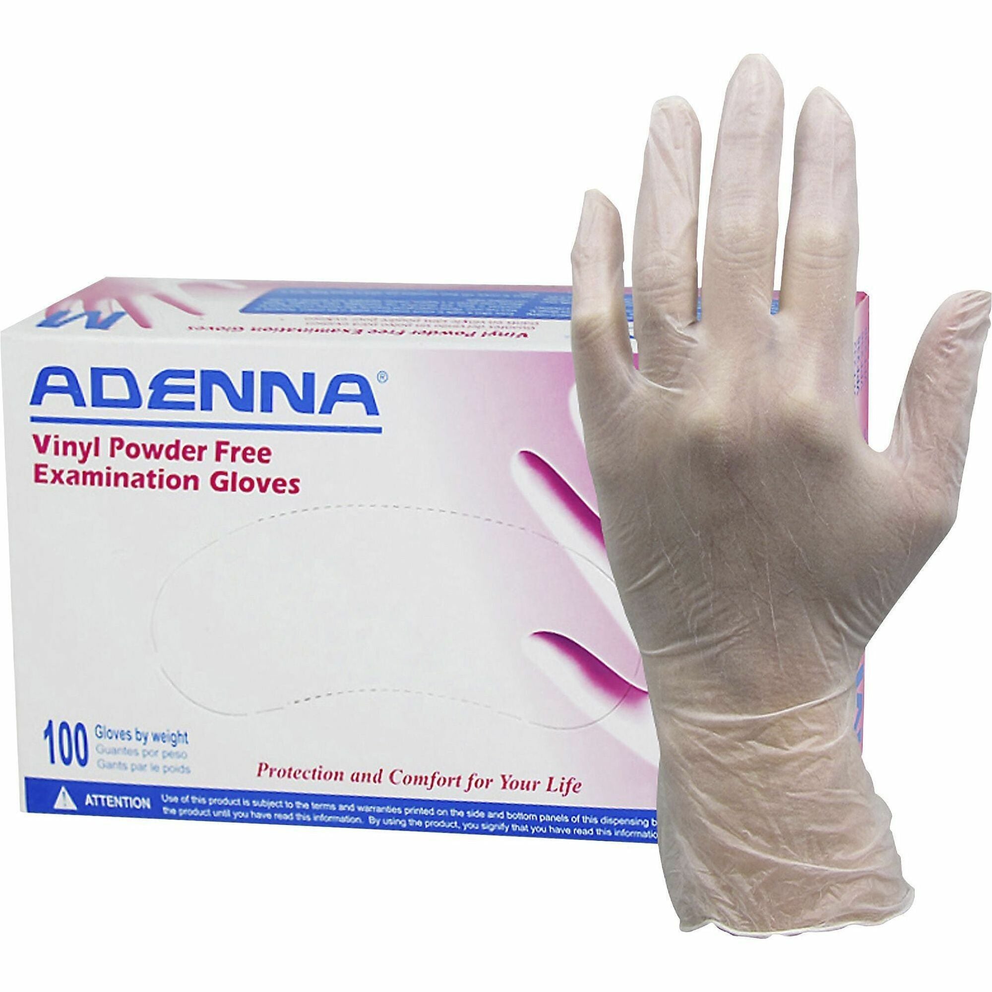 Adenna Vinyl Powder Free Exam Gloves - 1