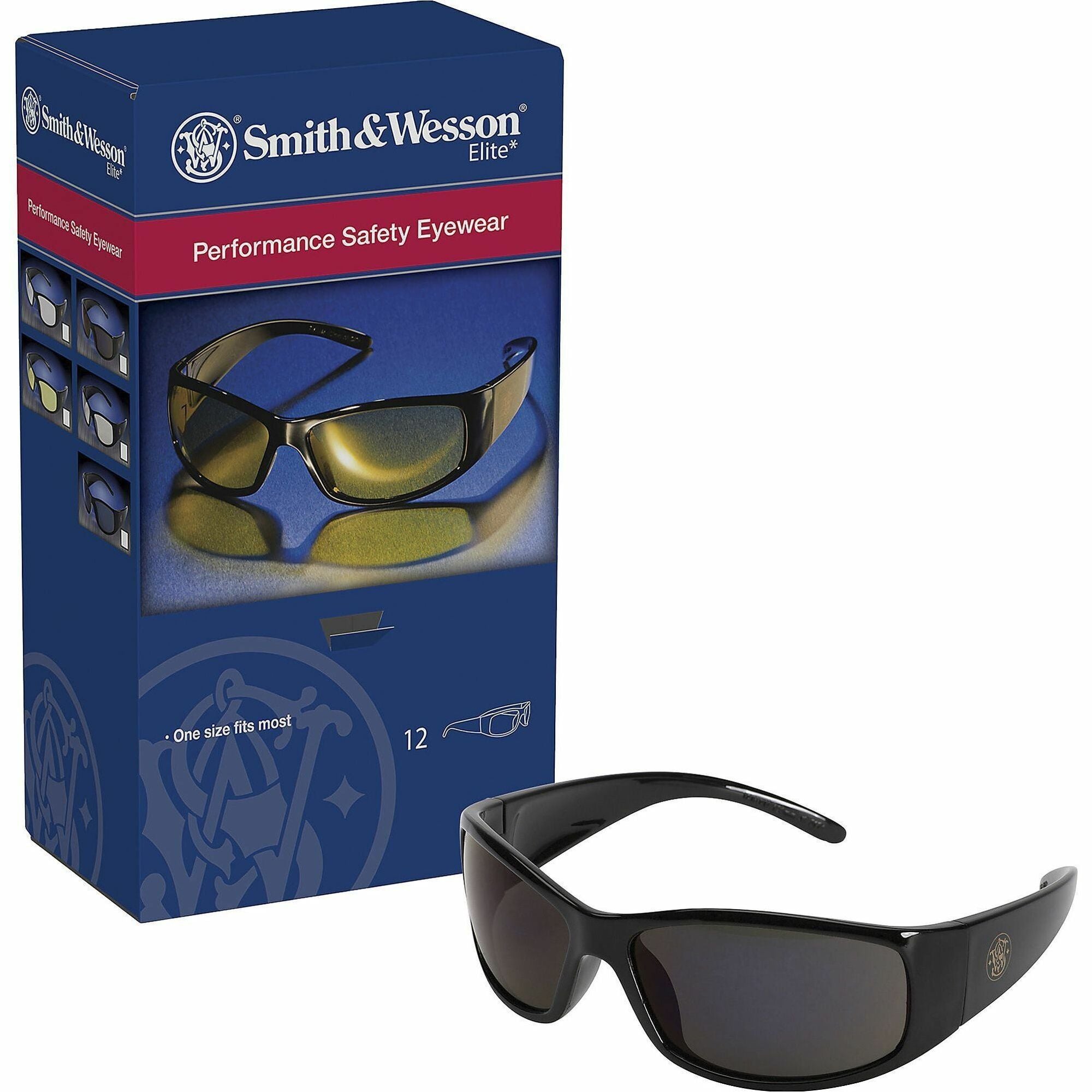 kimberly-clark-smith-&-wesson-elite-safety-glasses-recommended-for-workplace-uva-uvb-uvc-protection-compact-design-lightweight-anti-scratch-wraparound-lens-anti-fog-12-carton_kcc21303ct - 1