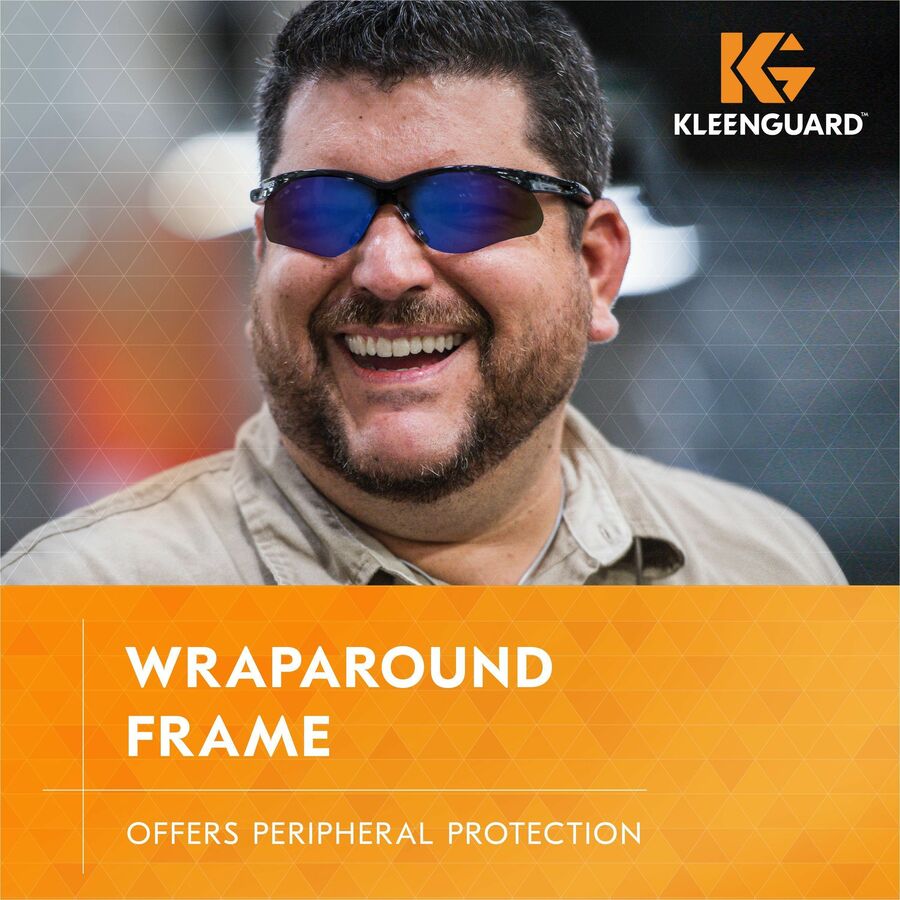 Kleenguard V30 Nemesis Safety Eyewear - Recommended for: Workplace, Home - UVA, UVB, UVC Protection - Polycarbonate - Durable, Lightweight, Wraparound Frame, Anti-fog, Flexible, Soft, Neck Cord - 12 / Carton