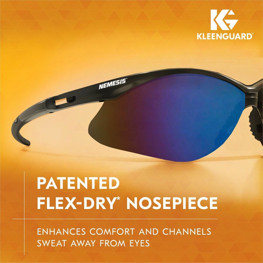 Kleenguard V30 Nemesis Safety Eyewear - Recommended for: Workplace, Home - UVA, UVB, UVC Protection - Polycarbonate - Durable, Lightweight, Wraparound Frame, Anti-fog, Flexible, Soft, Neck Cord - 12 / Carton