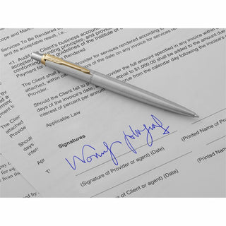 parker-jotter-steel-gel-golden-finish-trim-ballpoint-pen-bold-pen-point-07-mm-pen-point-size-conical-pen-point-style-refillable-retractable-black-stainless-steel-stainless-steel-barrel_par2020647 - 2