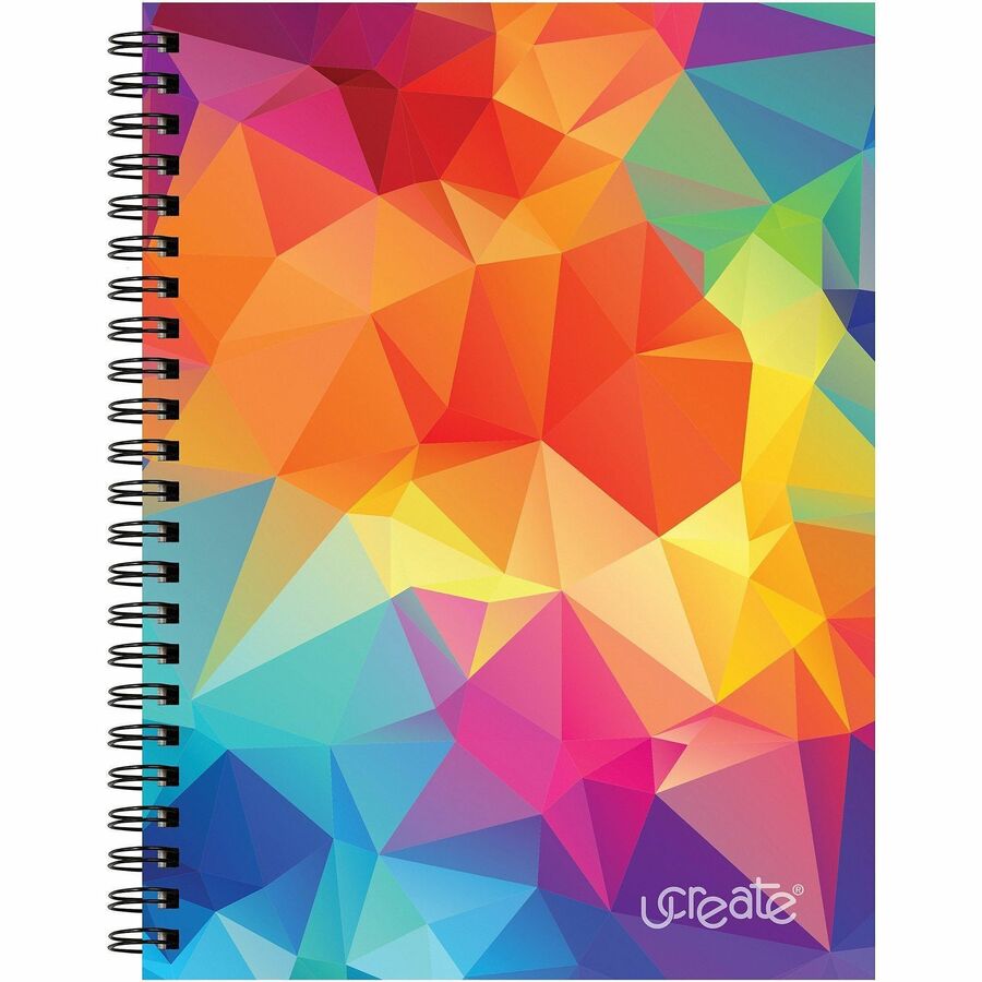 Pacon Fashion Sketch Book - 75 Pages - Spiral - 120 g/m2 Grammage - 9" x 6" - Neon Kaleidoscope Cover - Acid-free, Perforated, Durable
