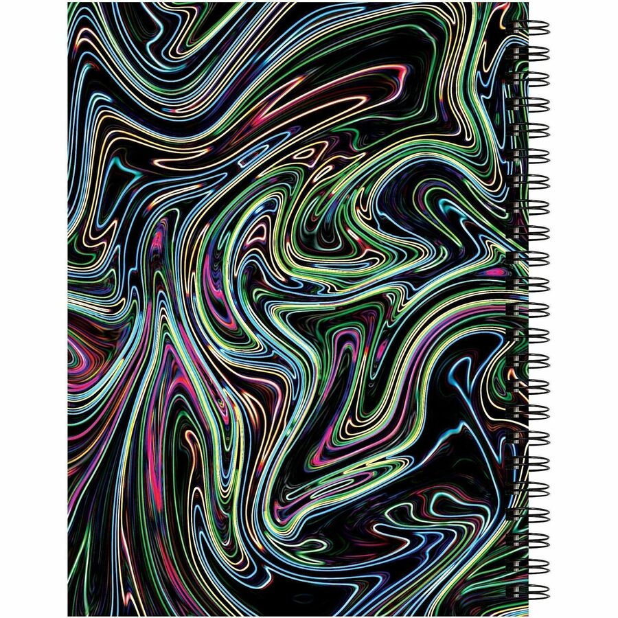 Pacon Fashion Sketch Book - 75 Pages - Spiral - 120 g/m2 Grammage - 9" x 6" - Neon Neon Squiggles Cover - Acid-free, Perforated, Durable