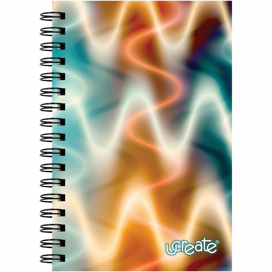 Pacon Fashion Sketch Book - 75 Pages - Spiral - 120 g/m2 Grammage - 9" x 6" - Neon Neon Abstract Cover - Acid-free, Perforated, Durable
