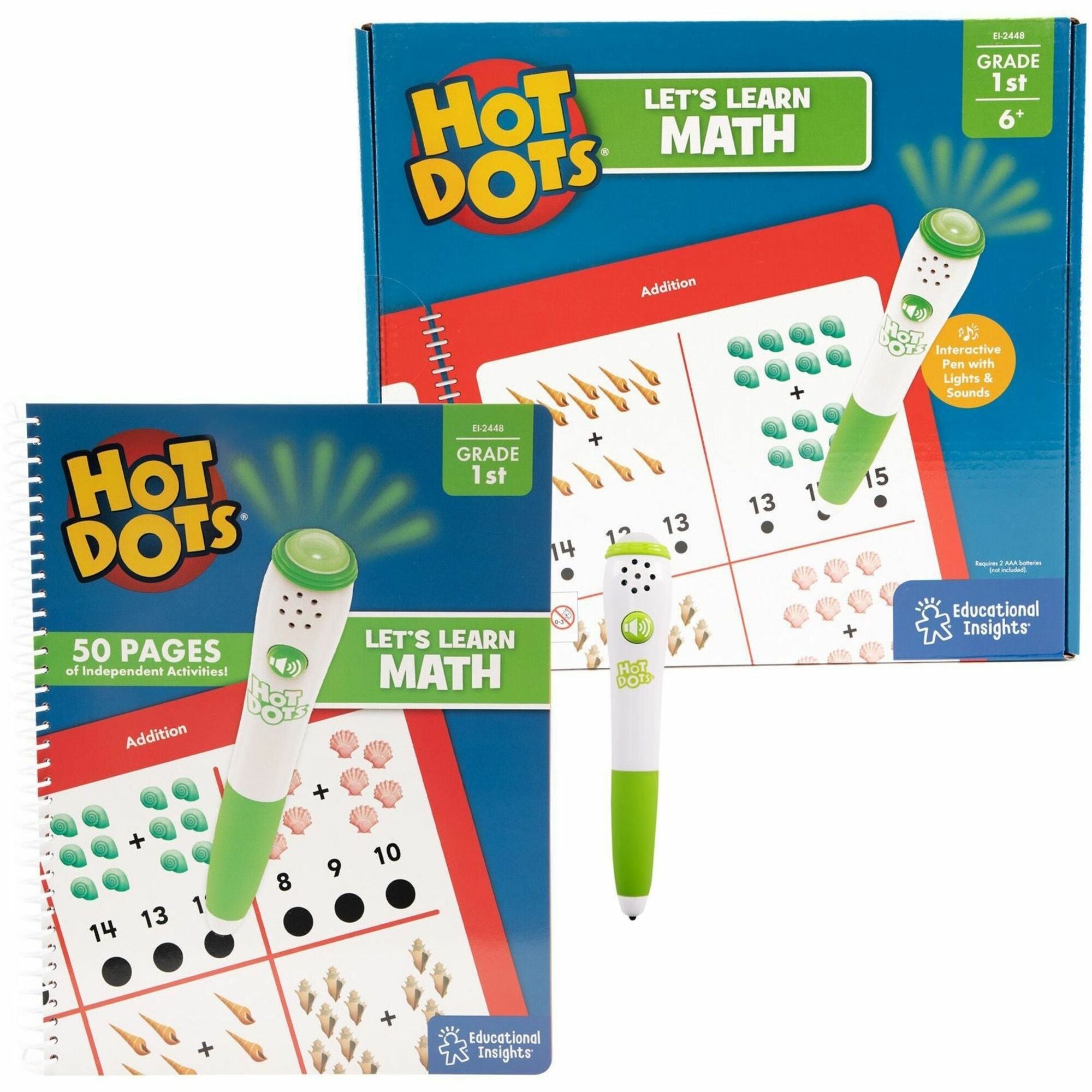 Educational Insights Let's Learn Math - 1st Grade Interactive Printed Book - 50 Pages - Grade 1 - 1