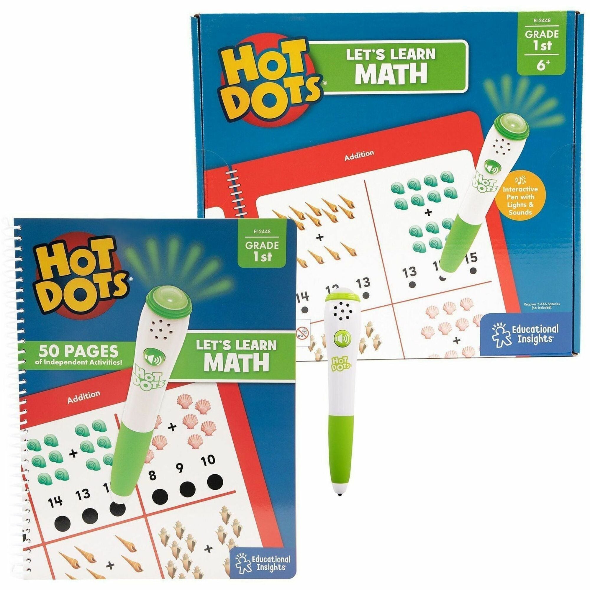 Educational Insights Let's Learn Math - 1st Grade Interactive Printed Book - 50 Pages - Grade 1