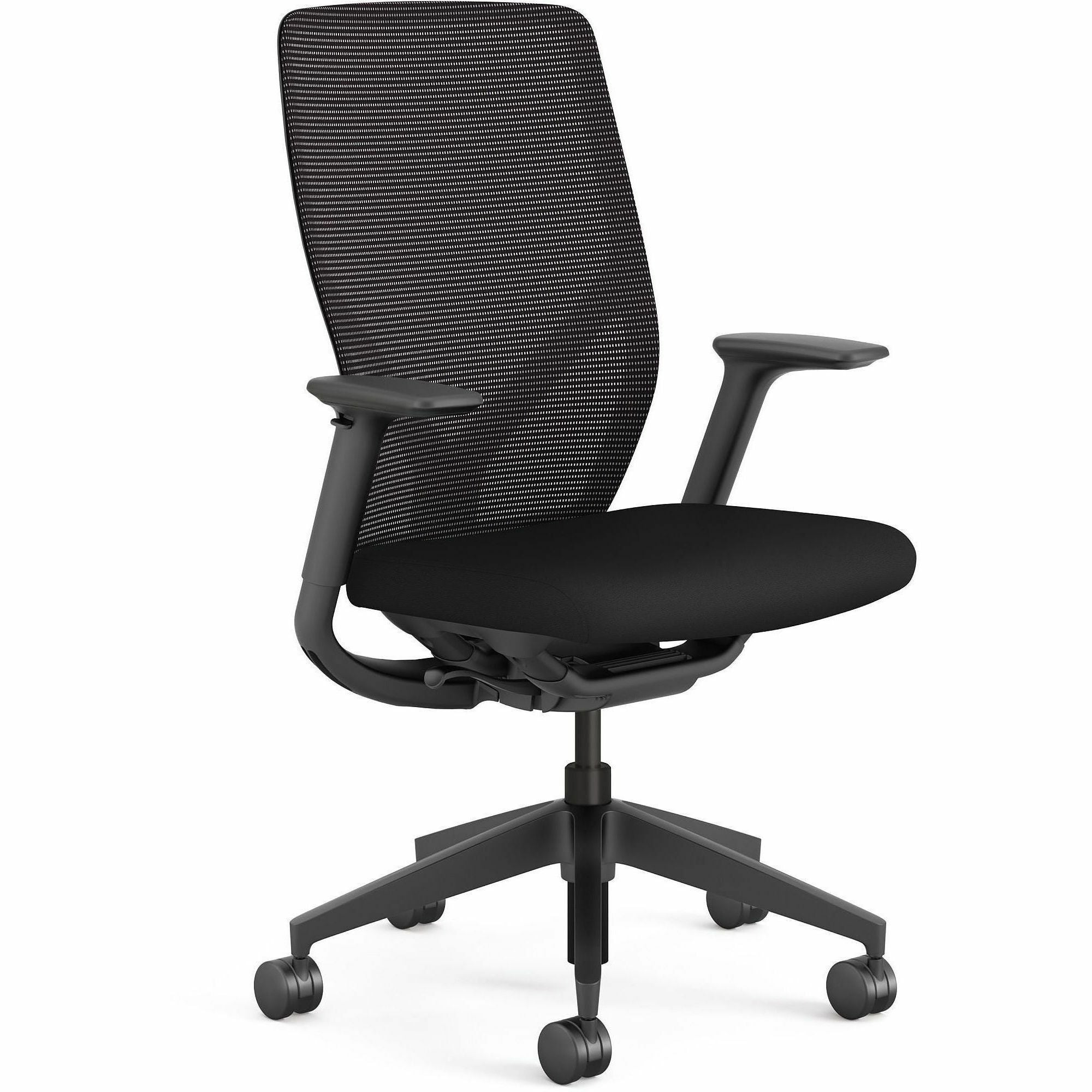 Flexion Mesh Back Task Chair, Up to 300 lb, 14.81" to 19.7" Seat Height, 24" Back Height, Black, Ships in 7-10 Business Days