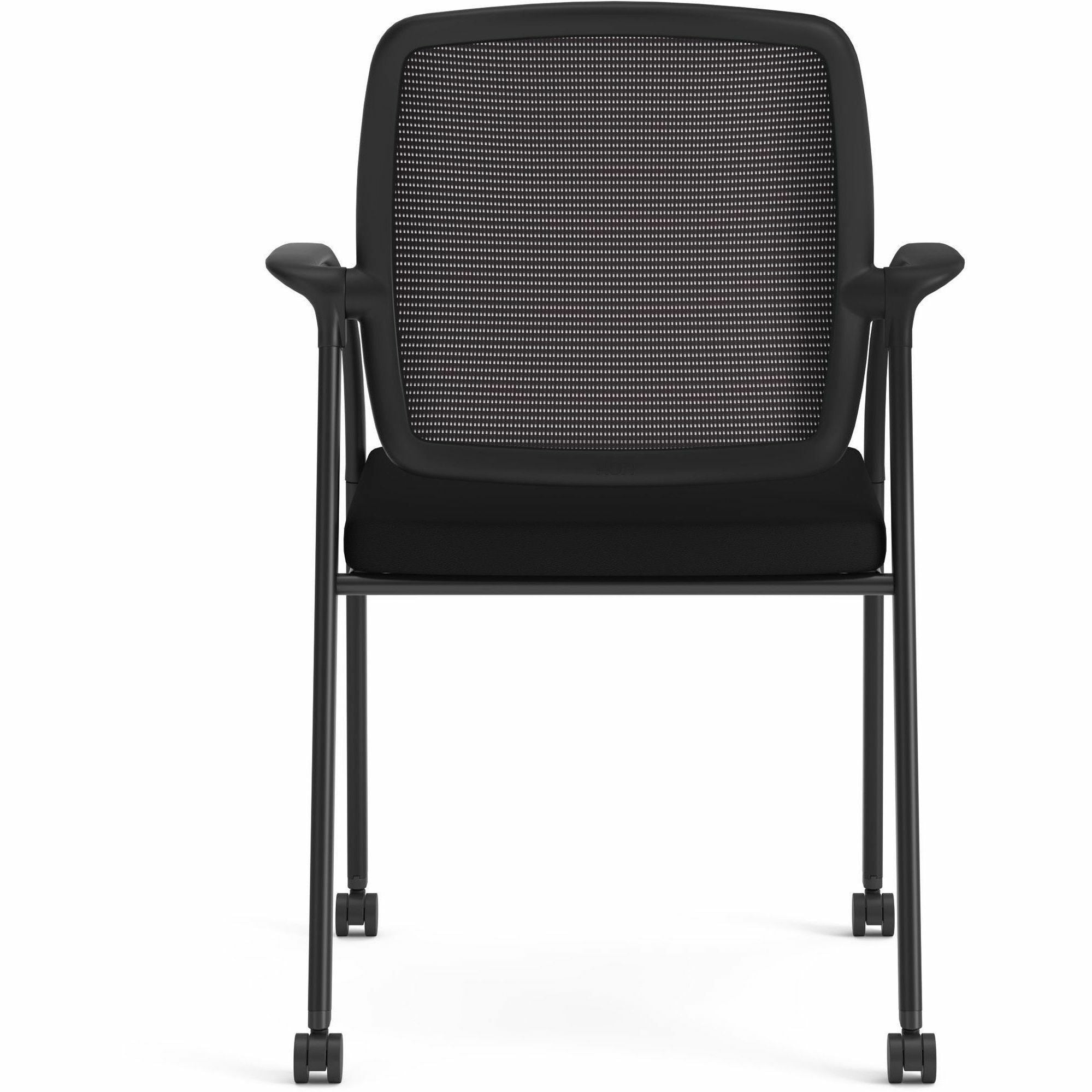 hon-nucleus-guest-chairs-black-fabric-seat-black-mesh-back-four-legged-base-armrest-1-each_honnr6gmu10p71 - 2