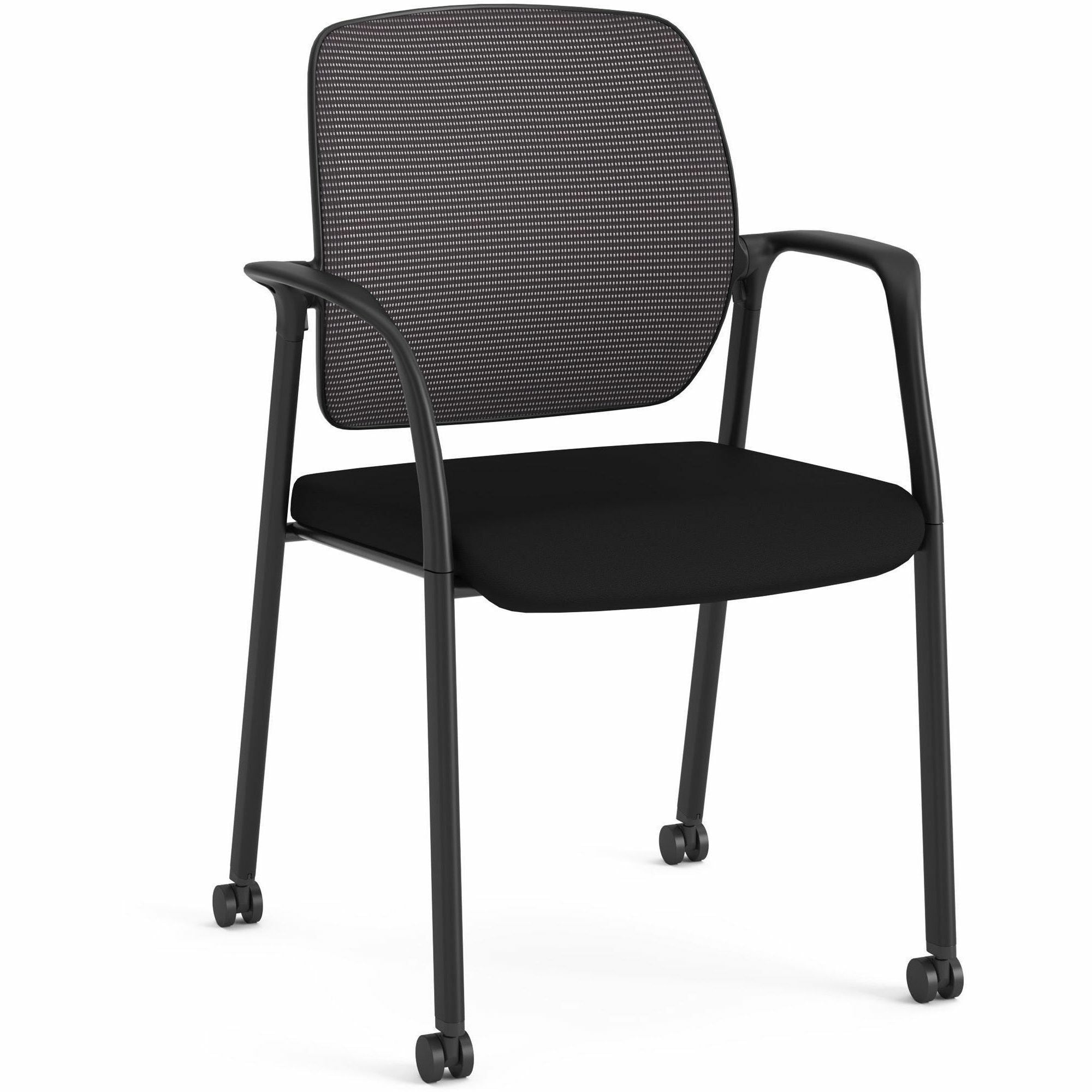 hon-nucleus-guest-chairs-black-fabric-seat-black-mesh-back-four-legged-base-armrest-1-each_honnr6gmu10p71 - 1