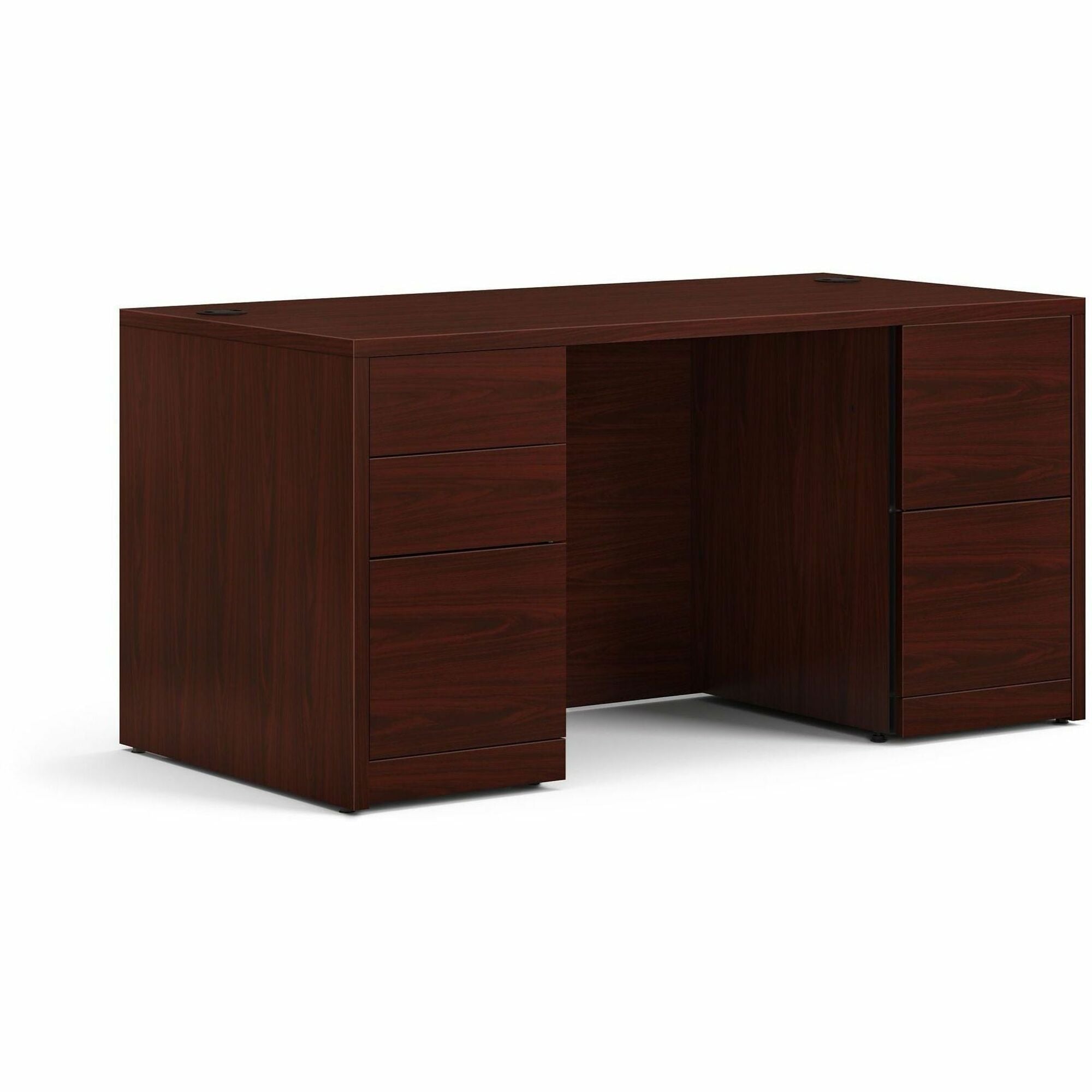 10500 Series Double Pedestal Desk with Full Pedestals, 60" x 30" x 29.5", Mahogany