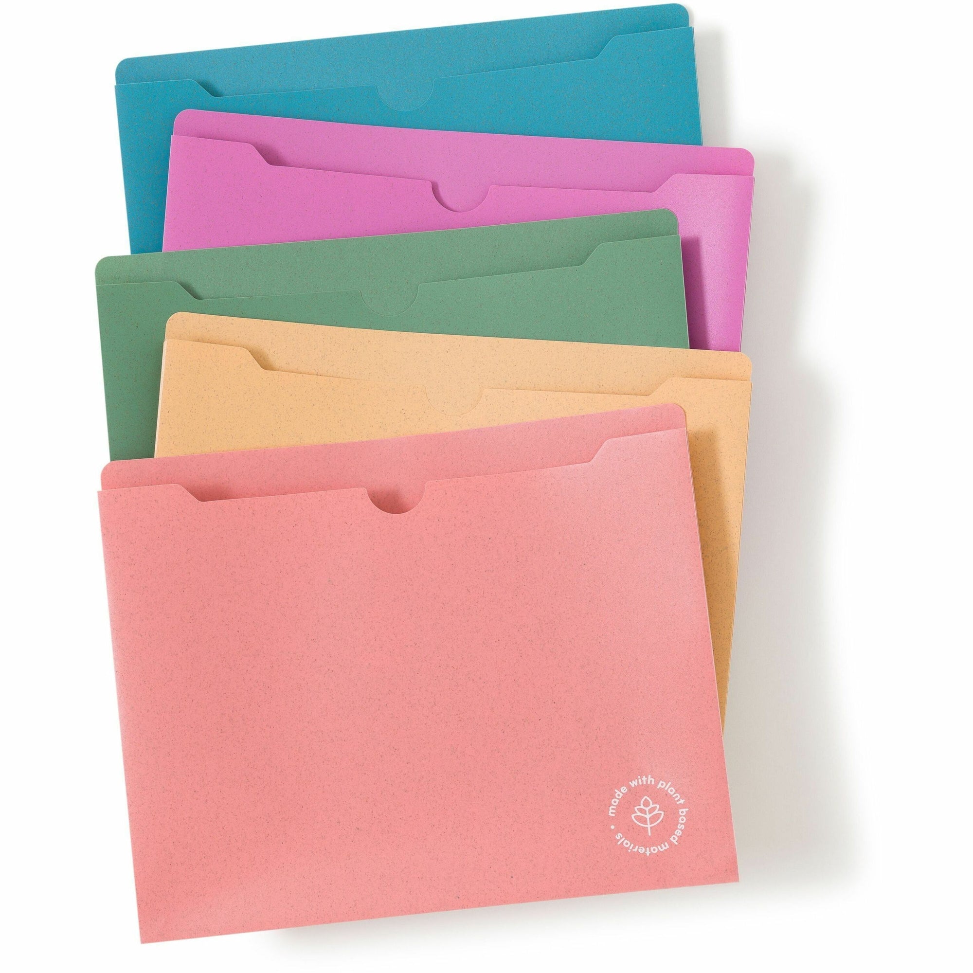 U-Eco Poly File Jackets, Straight Tab, Letter Size, Assorted, 10/Pack