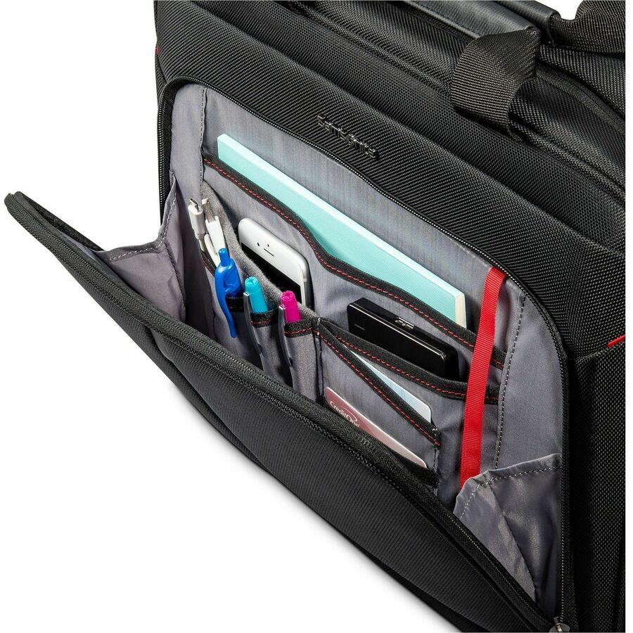 Samsonite Xenon 4.0 Carrying Case (Briefcase) for 12.9" to 15.6" Notebook, Tablet, Travel, Electronics - Black - 1680D Ballistic Polyester, Tricot Body - Trolley Strap - 5.5" Height x 12.5" Width x 17" Depth - 1 Each
