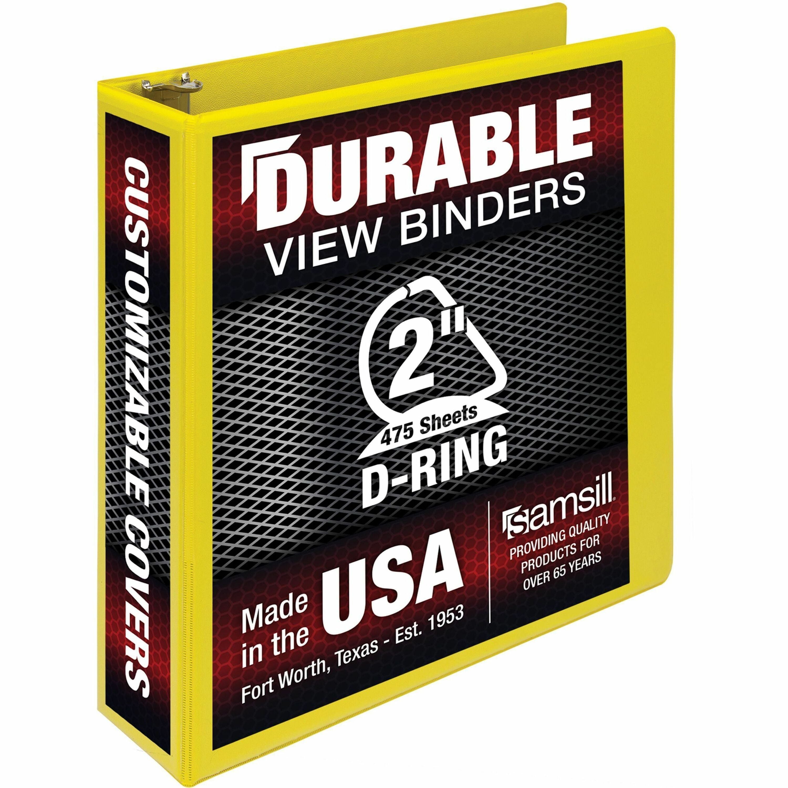 samsill-durable-three-ring-view-binder-2-binder-capacity-475-sheet-capacity-3-x-d-ring-fasteners-2-internal-pockets-polypropylene-chipboard-yellow-recycled-durable-pvc-free-ink-transfer-resistant-clear-overlay-sturdy-1-eac_sam16461 - 1