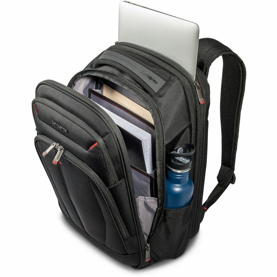 Samsonite Carrying Case (Backpack) for 12.9" to 15.6" Notebook, File, Book, Table - Black - 1680D Ballistic Polyester, Mesh Body - Tricot Interior Material - Handle, Shoulder Strap - 1 Each
