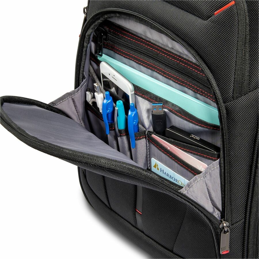 Samsonite Carrying Case (Backpack) for 12.9" to 15.6" Notebook, File, Book, Table - Black - 1680D Ballistic Polyester, Mesh Body - Tricot Interior Material - Handle, Shoulder Strap - 1 Each