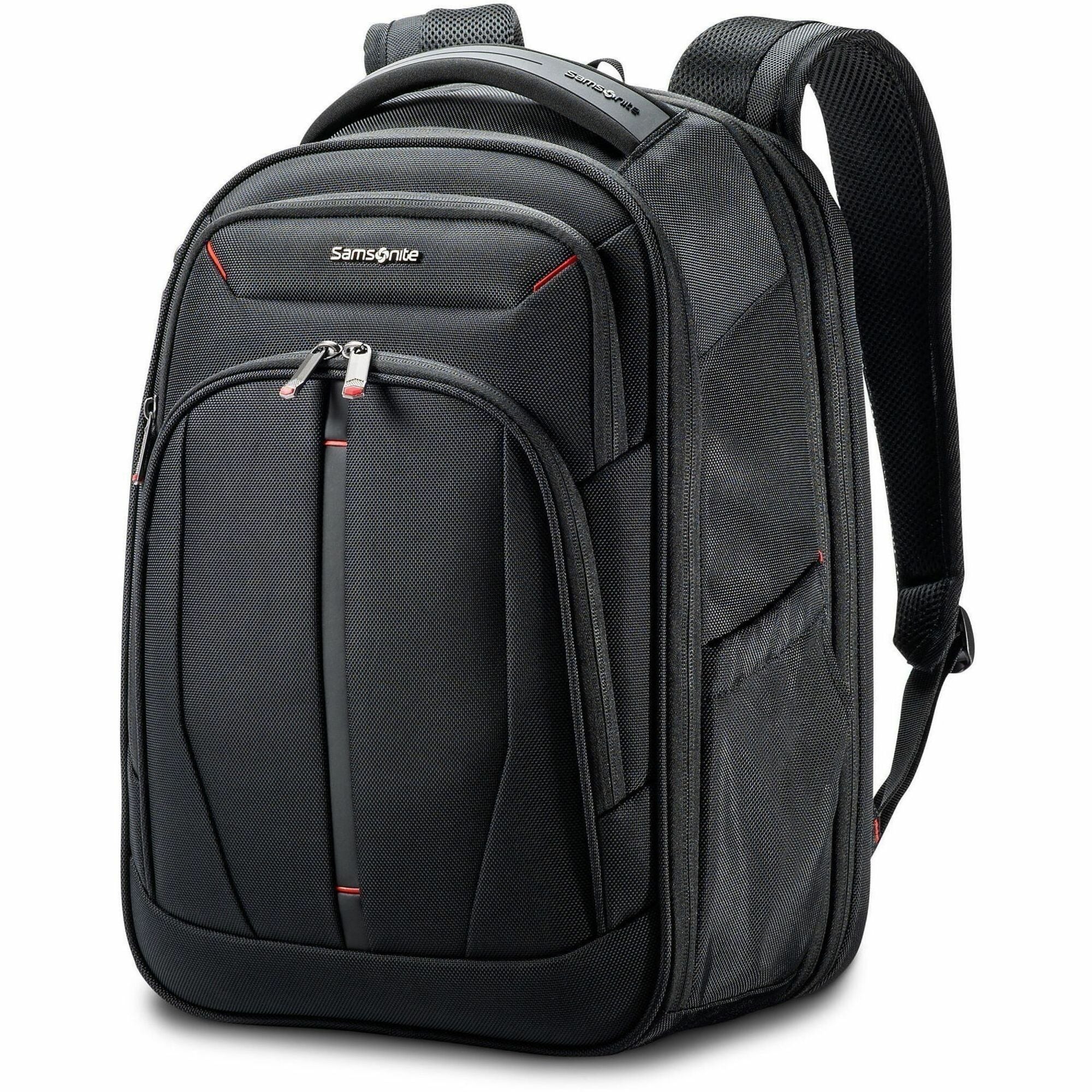 Samsonite Carrying Case (Backpack) for 12.9" to 15.6" Notebook, File, Book, Table - Black - 1680D Ballistic Polyester, Mesh Body - Tricot Interior Material - Handle, Shoulder Strap - 1 Each
