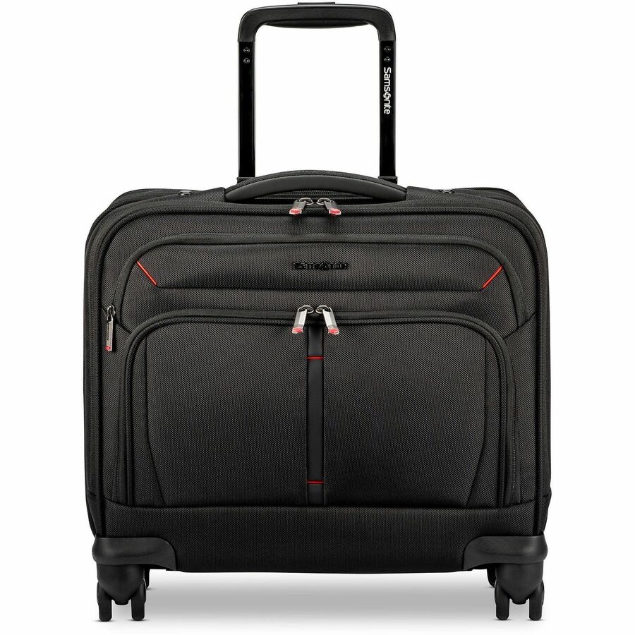 Samsonite Xenon 3.0 Travel/Luggage Case for 12.9" to 15.6" Notebook, Tablet, Accessories - Black - 1680D Ballistic Polyester Body - Tricot Interior Material - Trolley Strap, Handle - 1 Each