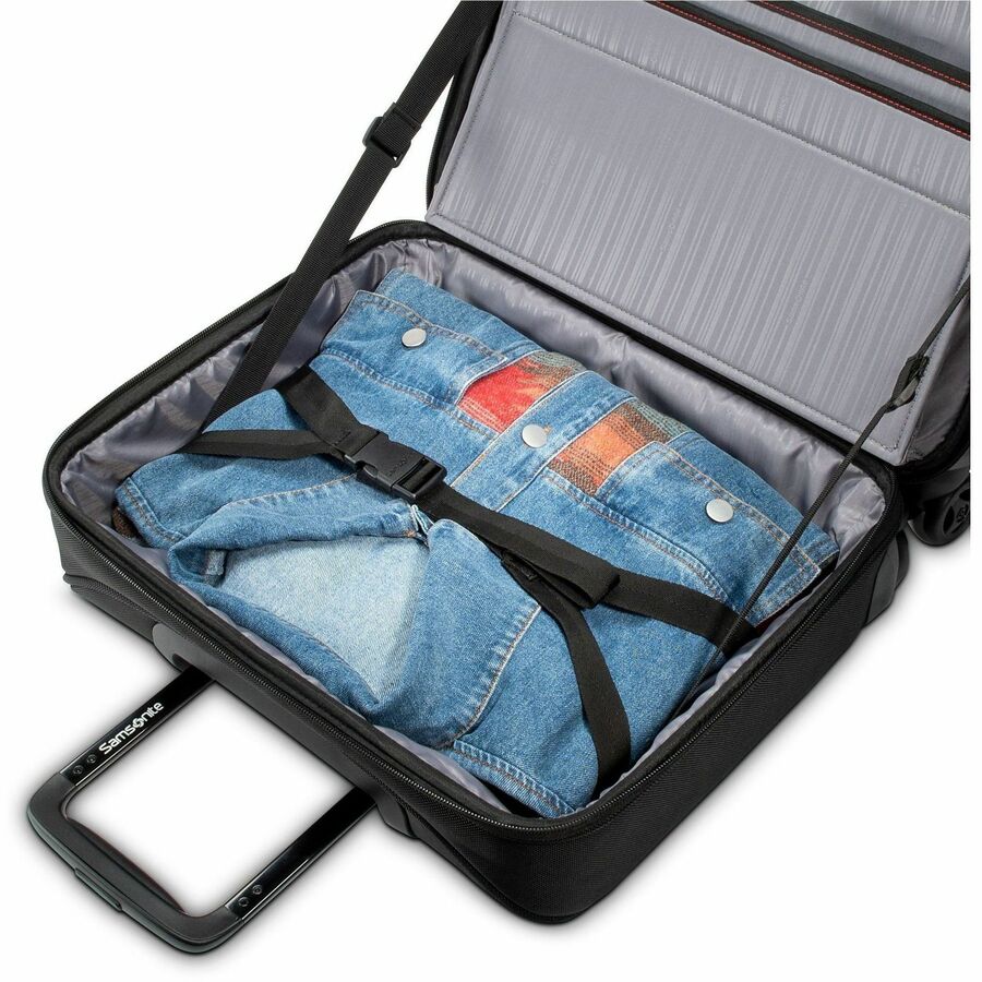 Samsonite Xenon 3.0 Travel/Luggage Case for 12.9" to 15.6" Notebook, Tablet, Accessories - Black - 1680D Ballistic Polyester Body - Tricot Interior Material - Trolley Strap, Handle - 1 Each
