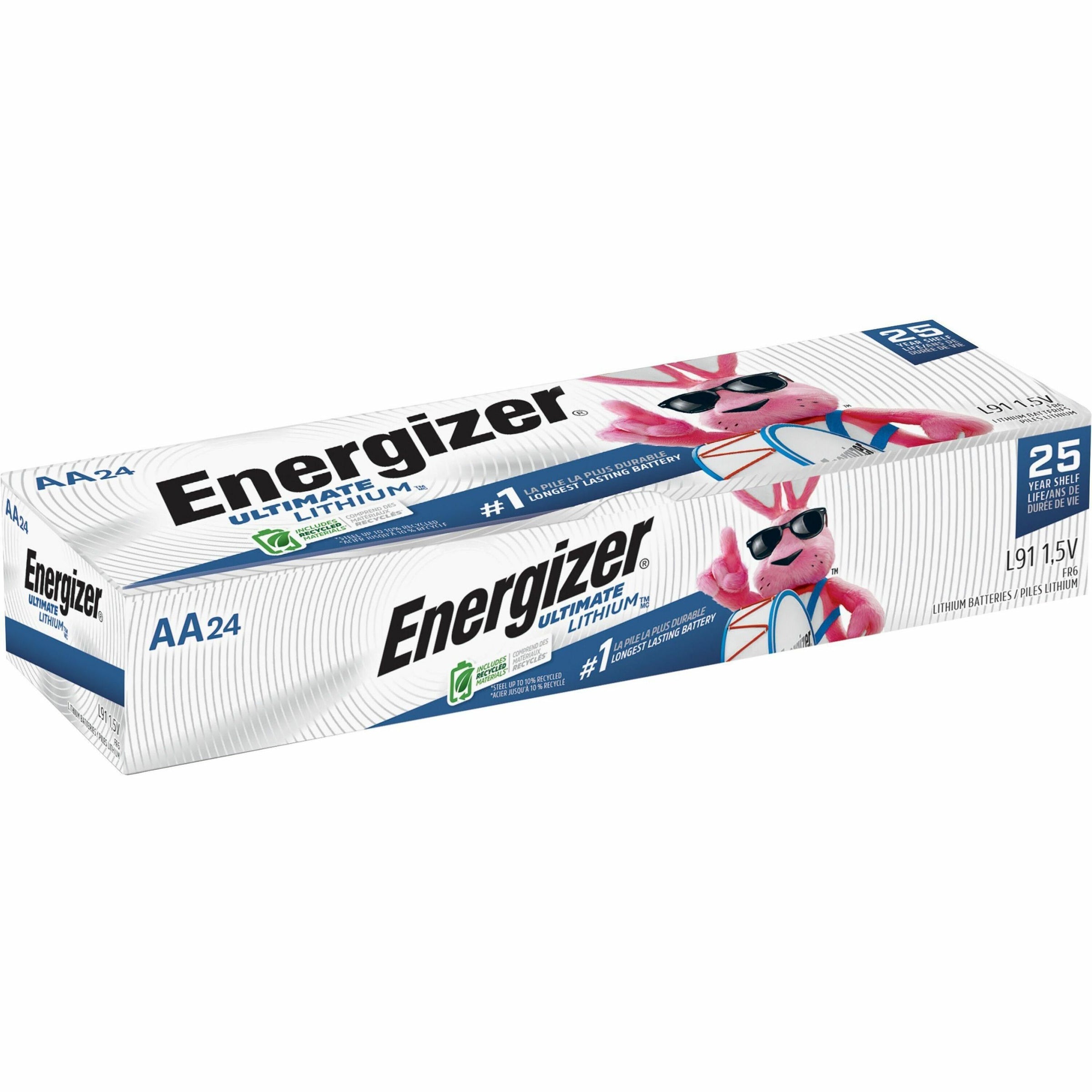 Eveready Ultimate Lithium AA Batteries 4-Packs - For General Purpose, Mouse, LED Light, Laser Level, Stud Finder, Multipurpose - AA - 3000 mAh - 1.5 V DC - 6 / Box - 1