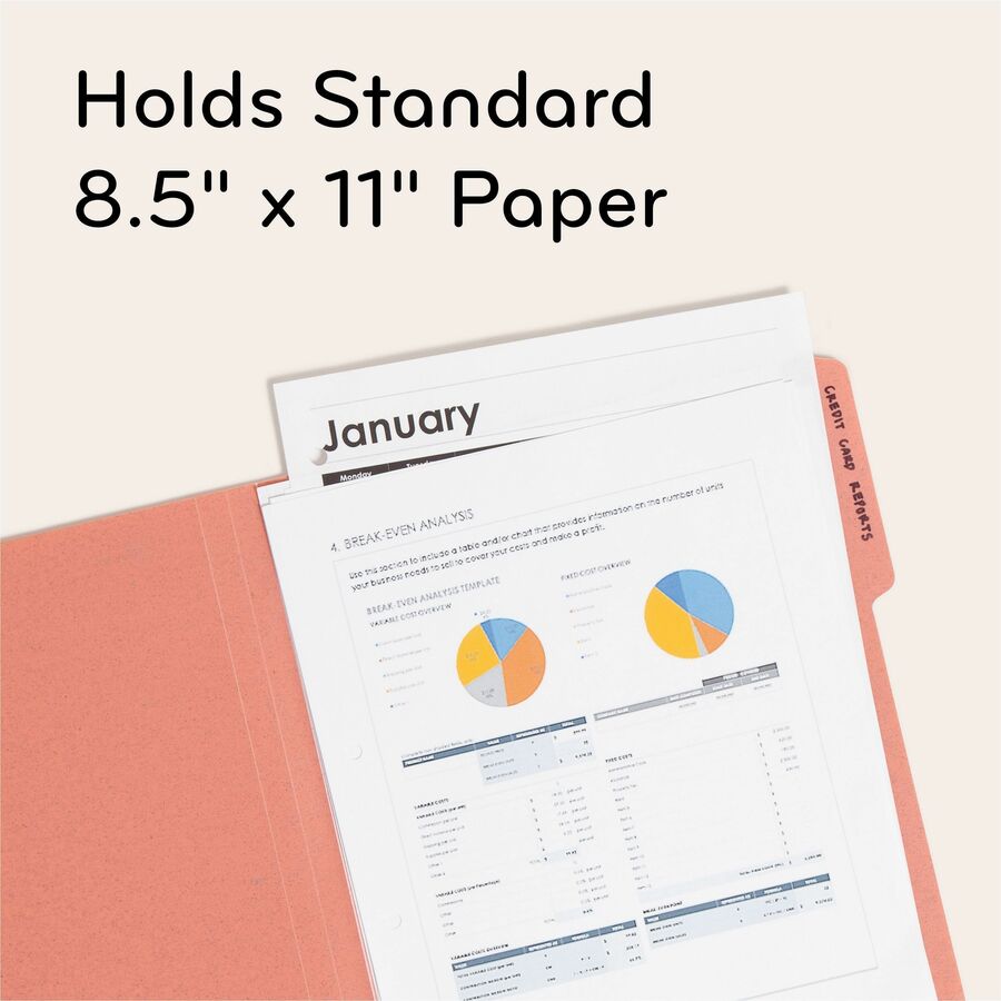 U-Eco Poly File Folders, 1/3 Cut Tabs: Assorted, Letter Size, 0.5" Expansion, Assorted Colors, 24/Pack