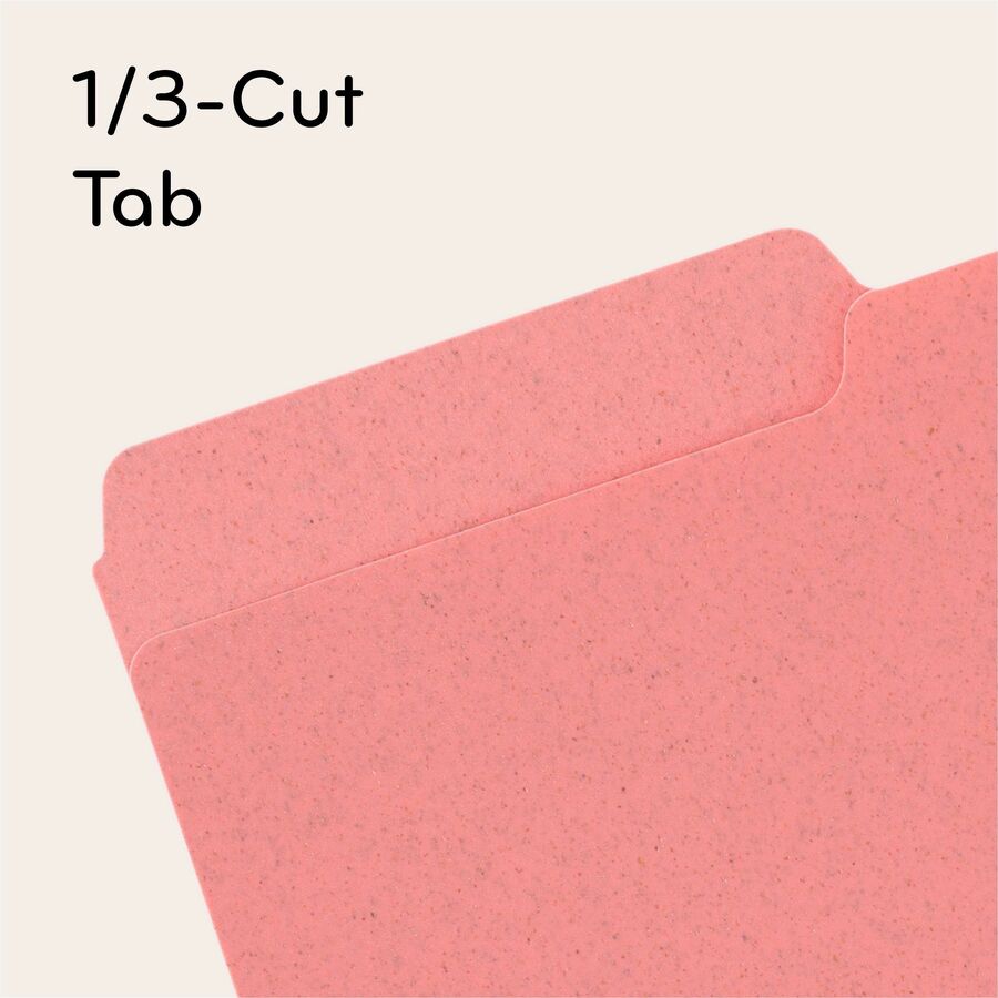 U-Eco Poly File Folders, 1/3 Cut Tabs: Assorted, Letter Size, 0.5" Expansion, Assorted Colors, 24/Pack