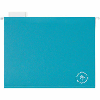 U-Eco Hanging File Folders, Letter Size, 1/5-Cut Tabs, Assorted, 12/Pack