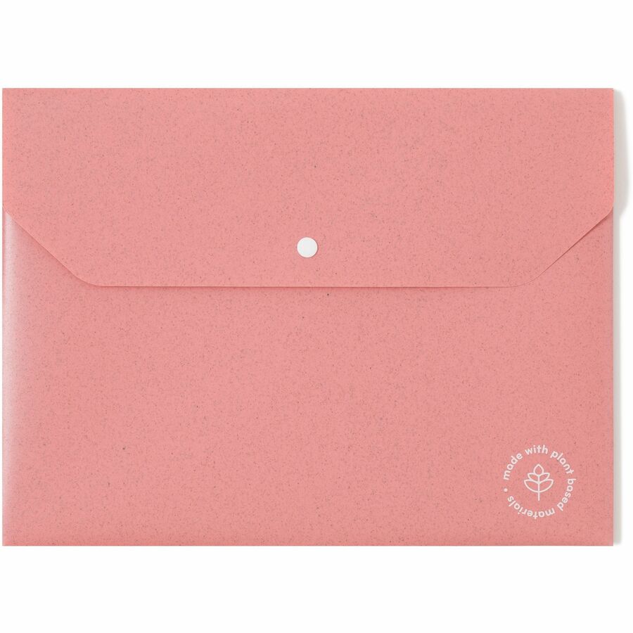 U-Eco Document Holder, 0.59" Expansion, 1 Section, Snap Button Closure, Letter Size, Assorted Colors, 10/Pack