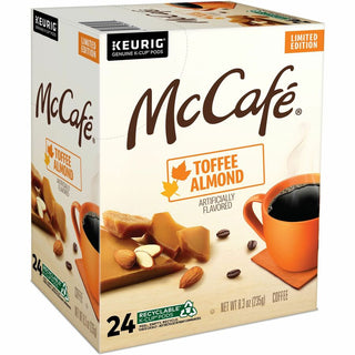 McCafe K-Cup Toffee Almond Coffee - Compatible with Keurig Brewer - Light - 24 / Box