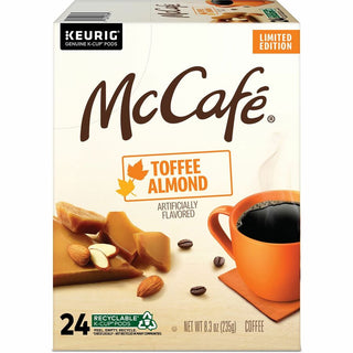 McCafe K-Cup Toffee Almond Coffee - Compatible with Keurig Brewer - Light - 24 / Box