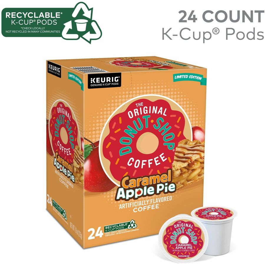 Donut Shop K-Cup Caramel Apple Pie Coffee - Compatible with Keurig Brewer - Light - 24 / Box