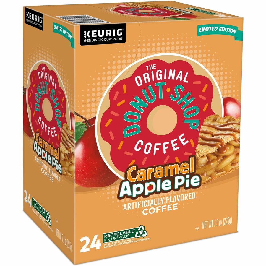 Donut Shop K-Cup Caramel Apple Pie Coffee - Compatible with Keurig Brewer - Light - 24 / Box