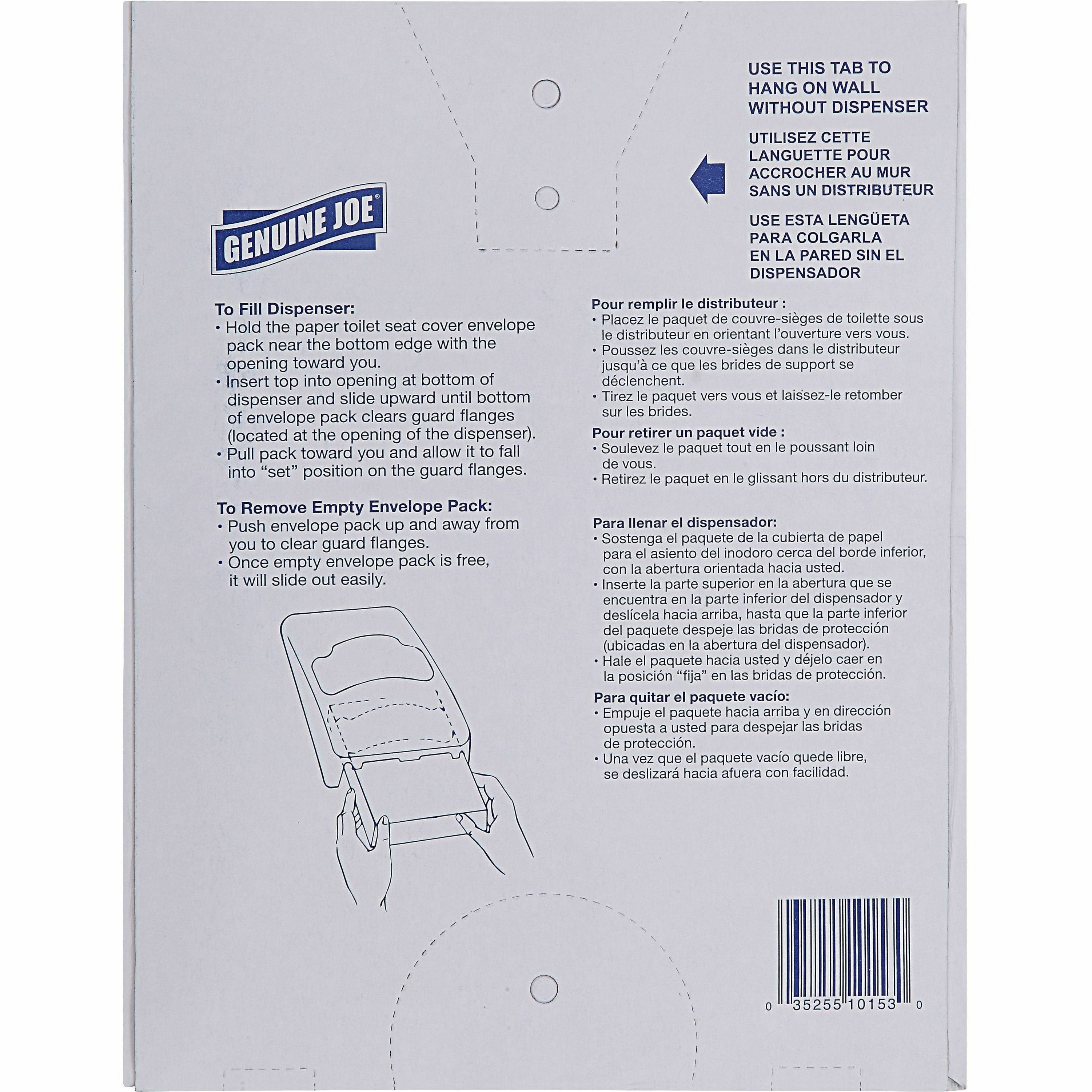 genuine-joe-quarter-fold-toilet-seat-covers-quarter-fold-for-toilet-200-pack-25-carton-paper-white_gjo10153 - 2