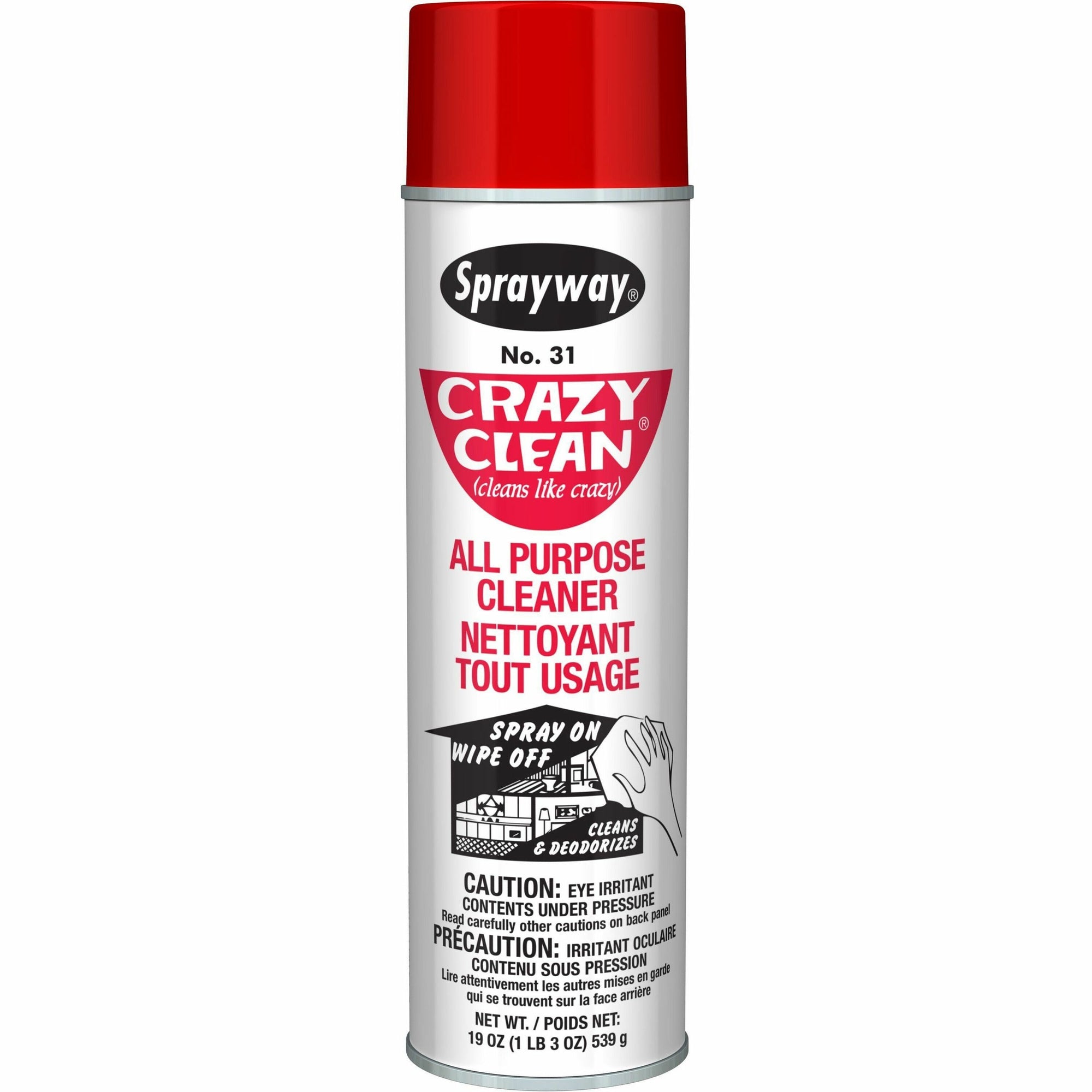 Claire Crazy Clean All-Purpose Cleaner - 19 fl oz (0.6 quart) - 12 / Carton - Deodorize, Non-abrasive - White