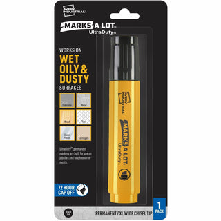 Avery UltraDuty Markers, XL Wide Tip, 1 Black Marker (29865) - Narrow, Bold Marker Point - 18 mm Marker Point Size - Chisel Marker Point Style - Black - Polyester Tip - 1