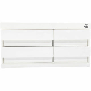 Business Source Multi-Drawer Desktop Organizer - 4 Compartment(s) - 4 Drawer(s) - 5.2" Height x 10.4" Width x 7.4" DepthDesktop - Storage Drawer, Removable Drawer, Durable - White, Pink - ABS Plastic - 1 Each
