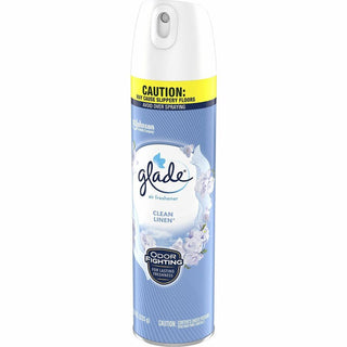 Glade Clean Linen Air Freshener Spray - Aerosol - 8.3 fl oz (0.3 quart) - Clean Linen - 6 / Carton - CFC-free, Ozone-safe