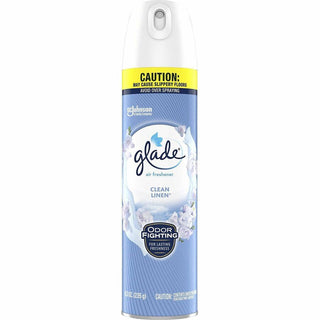 Glade Clean Linen Air Freshener Spray - Aerosol - 8.3 fl oz (0.3 quart) - Clean Linen - 6 / Carton - CFC-free, Ozone-safe