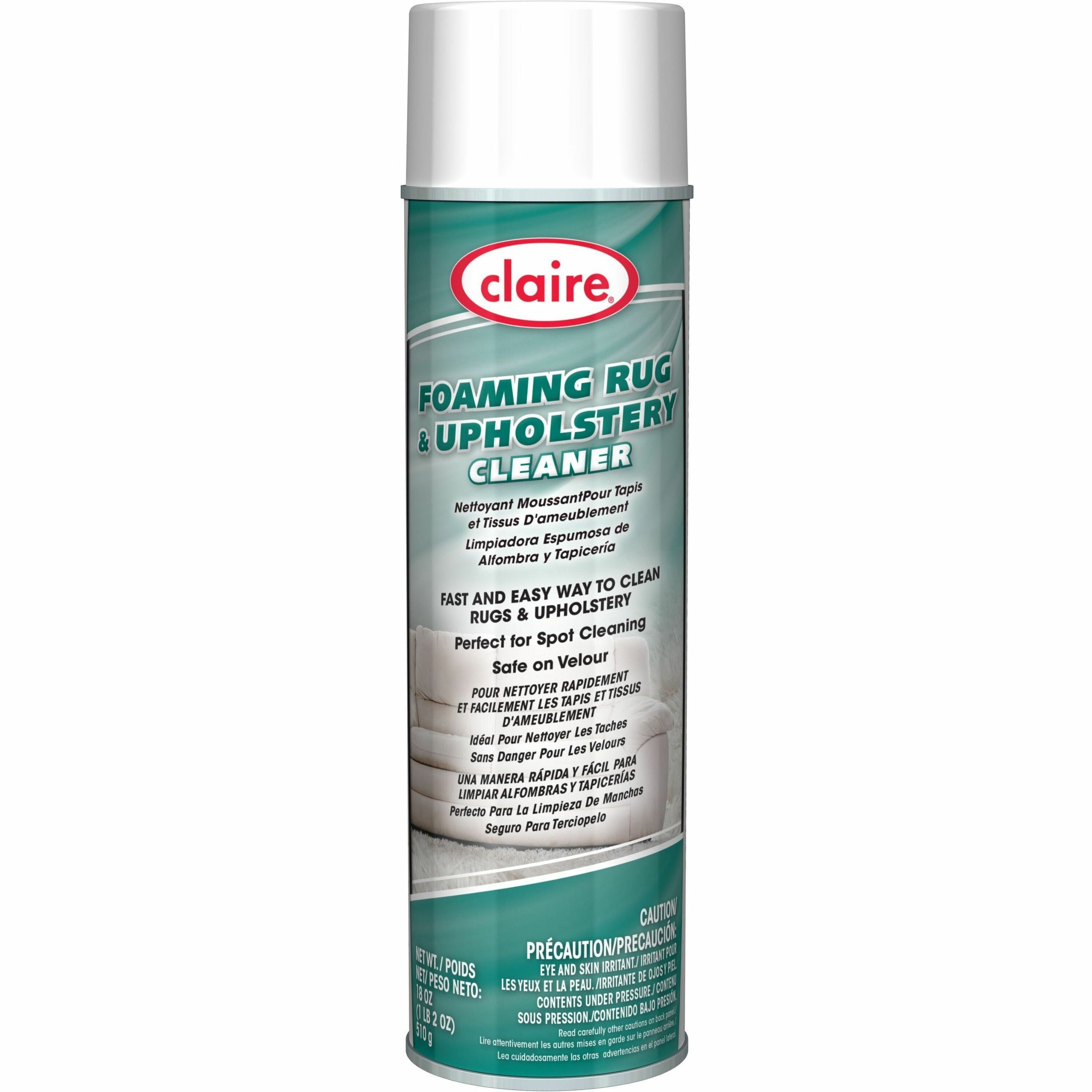 Claire Foaming Rug/Upholstery Cleaner - 18 fl oz (0.6 quart) - Ammonia Scent - 1 Each - Colorless - 1