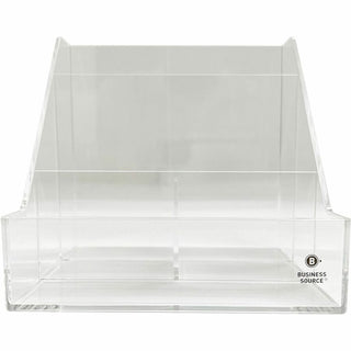 Business Source 4-Compartment Desktop Organizer - 4 Compartment(s) - 5.5" Height x 5.6" Width x 5.6" DepthDesktop - Durable - Clear - Acrylic - 1 Each