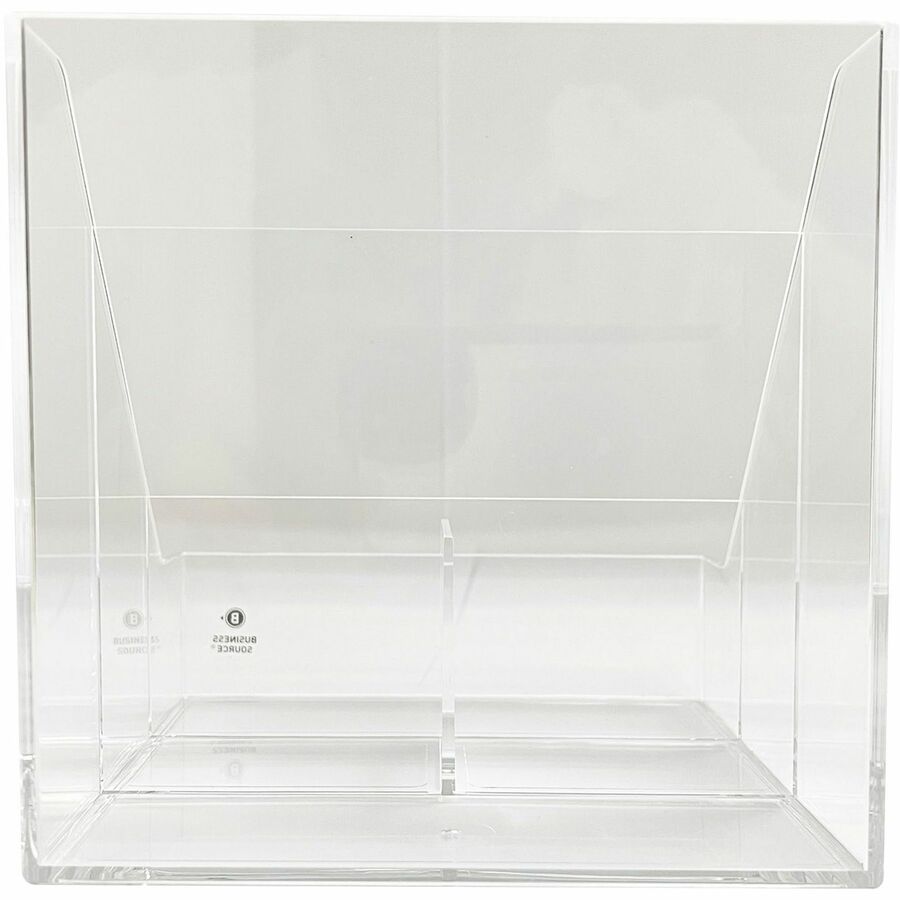 Business Source 4-Compartment Desktop Organizer - 4 Compartment(s) - 5.5" Height x 5.6" Width x 5.6" DepthDesktop - Durable - Clear - Acrylic - 1 Each