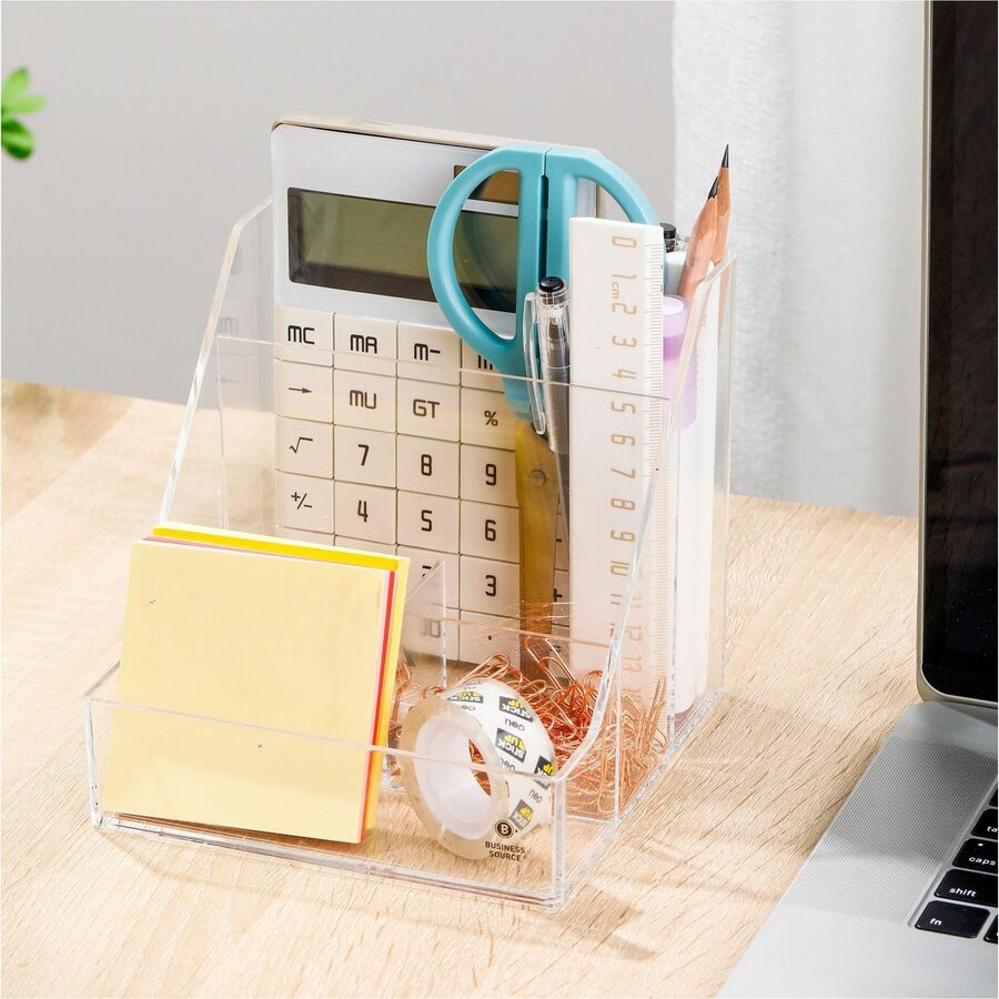 business-source-4-compartment-desktop-organizer-4-compartments-55-height-x-56-width-x-56-depthdesktop-durable-clear-acrylic-1-each_bsn11883 - 5