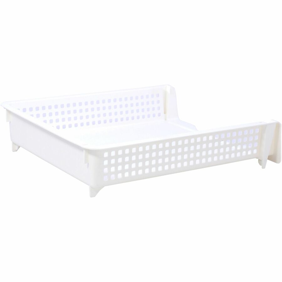 Business Source Stackable Letter Tray - Stackable, Front Loading - Black - Plastic - 1 Each
